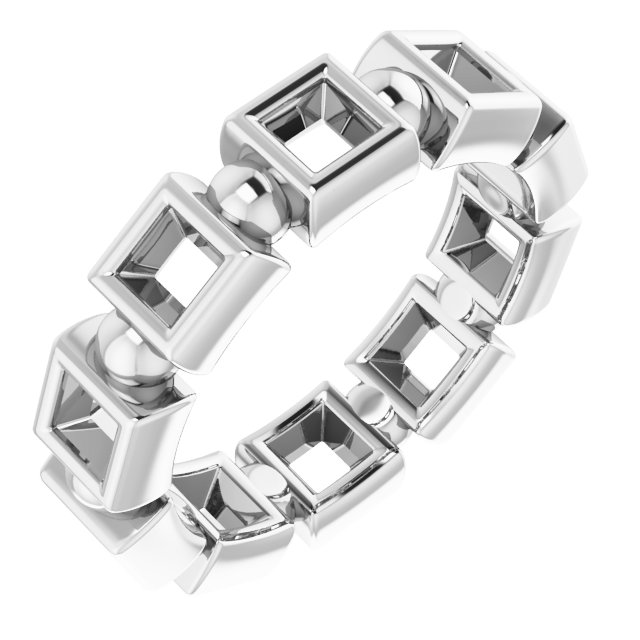 Bezel-Set Beaded Eternity Band