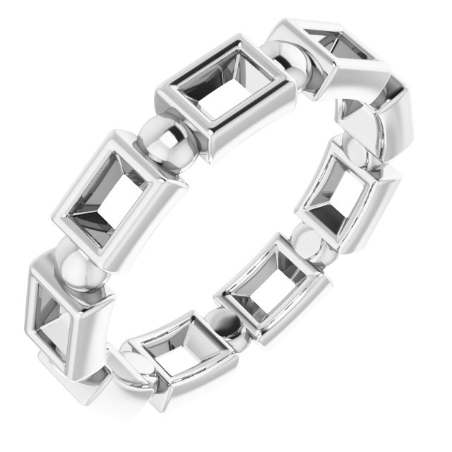 Bezel-Set Beaded Eternity Band