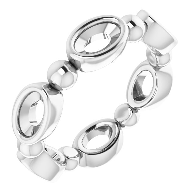 Bezel-Set Beaded Eternity Band