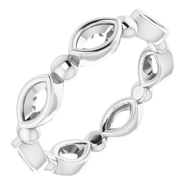 Bezel-Set Beaded Eternity Band