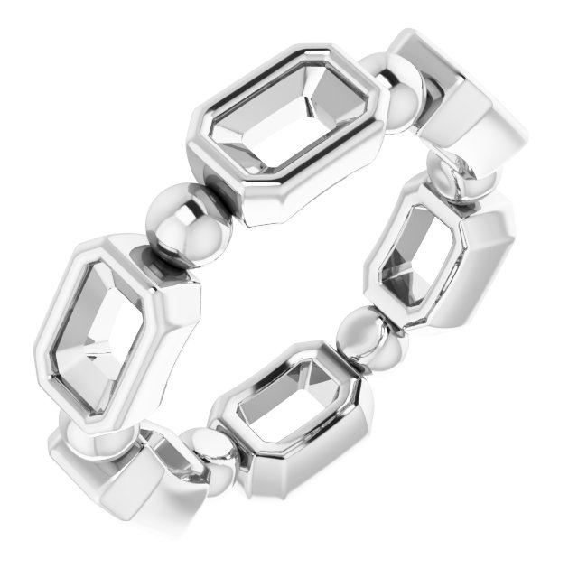 Bezel-Set Beaded Eternity Band