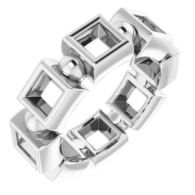 Bezel-Set Beaded Eternity Band