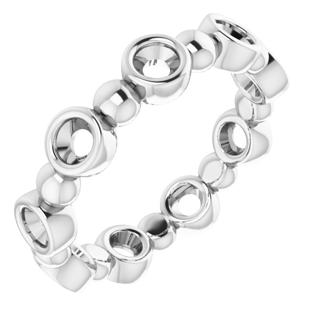 Bezel-Set Beaded Eternity Band