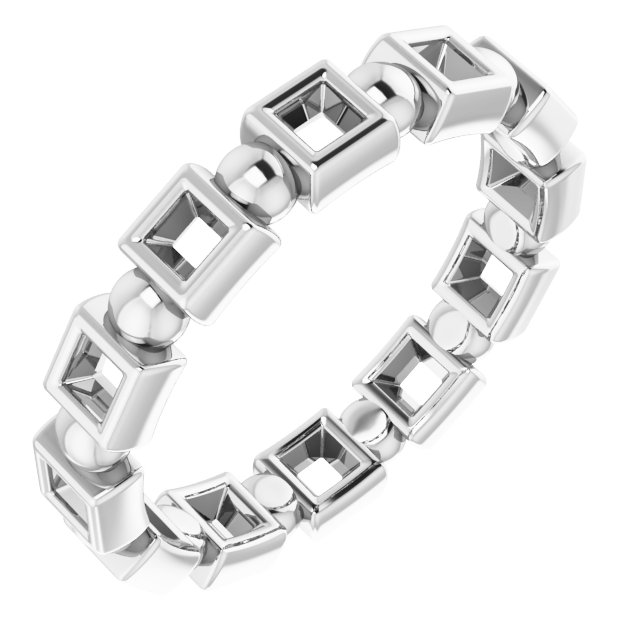 Bezel-Set Beaded Eternity Band