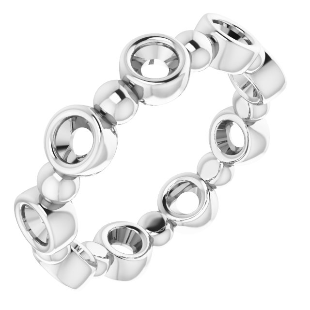 Bezel-Set Beaded Eternity Band
