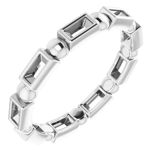 Bezel-Set Beaded Eternity Band