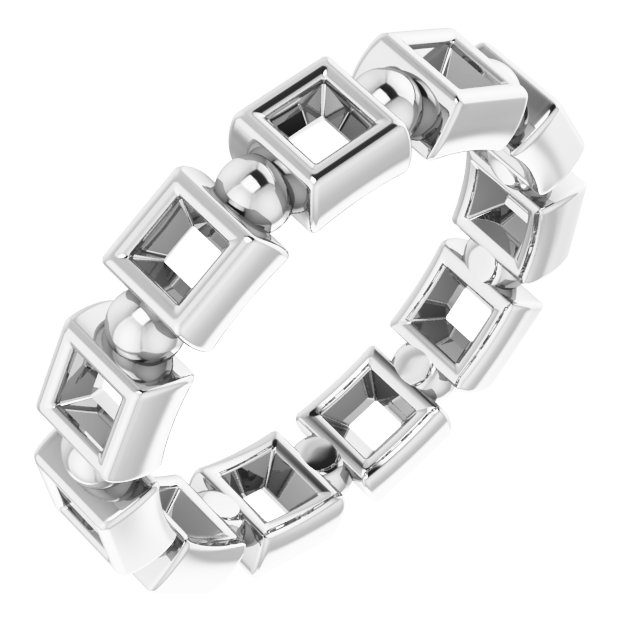 Bezel-Set Beaded Eternity Band