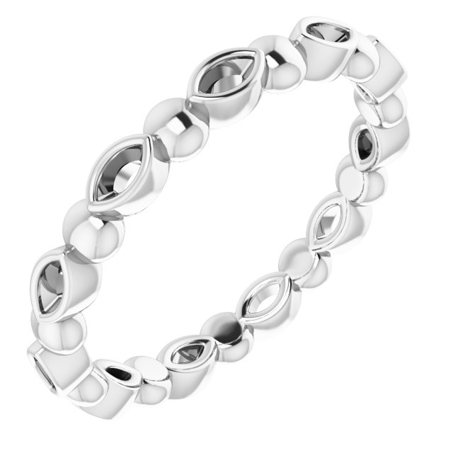 Bezel-Set Beaded Eternity Band