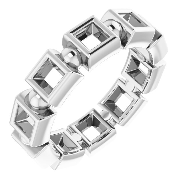 Bezel-Set Beaded Eternity Band