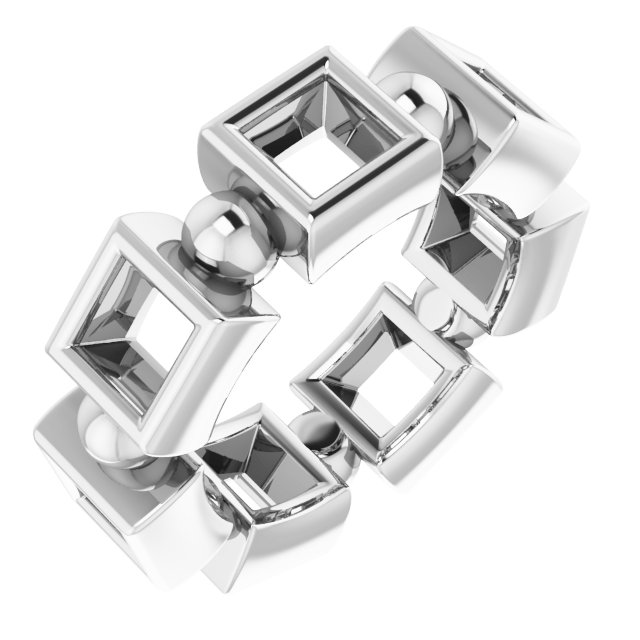 Bezel-Set Beaded Eternity Band