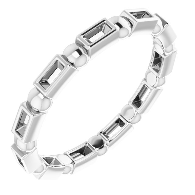 Bezel-Set Beaded Eternity Band