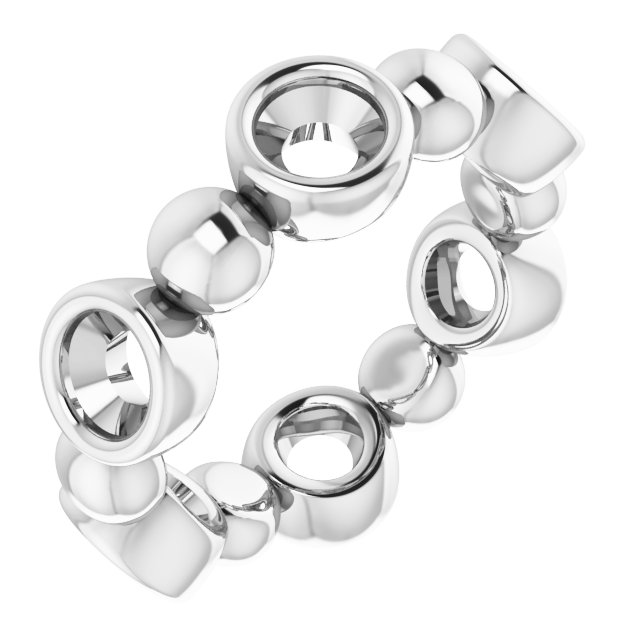 Bezel-Set Beaded Eternity Band