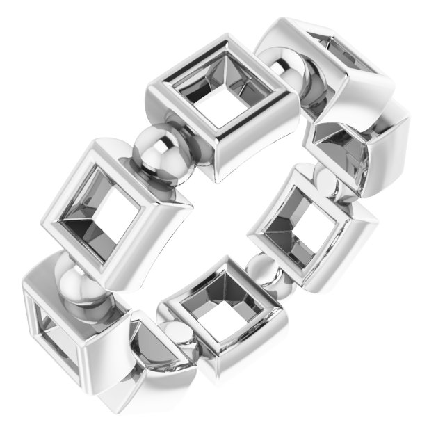 Bezel-Set Beaded Eternity Band