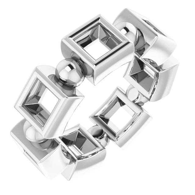Bezel-Set Beaded Eternity Band
