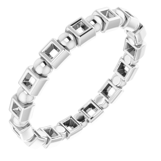 Bezel-Set Beaded Eternity Band