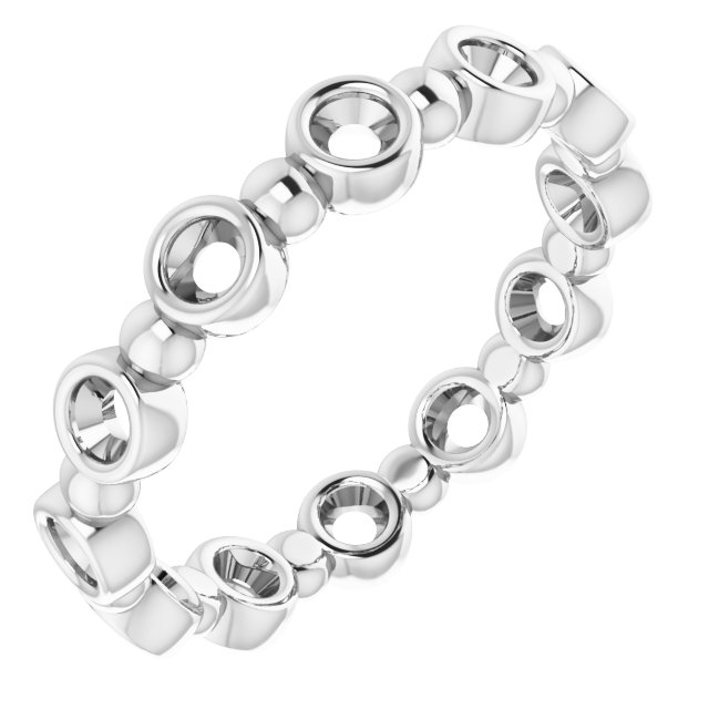 Bezel-Set Beaded Eternity Band