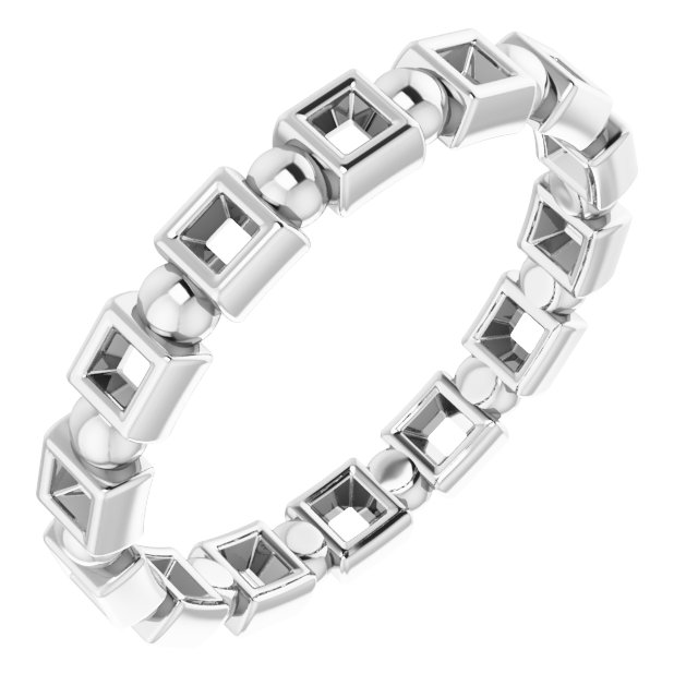 Bezel-Set Beaded Eternity Band
