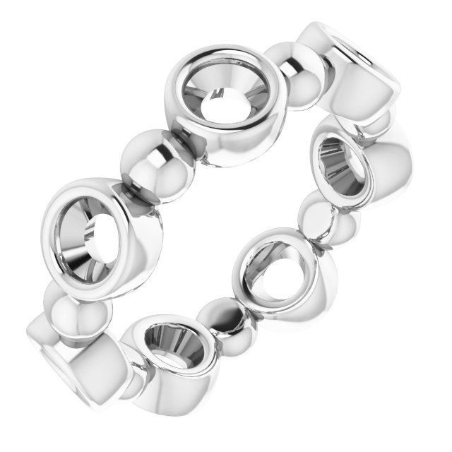 Bezel-Set Beaded Eternity Band