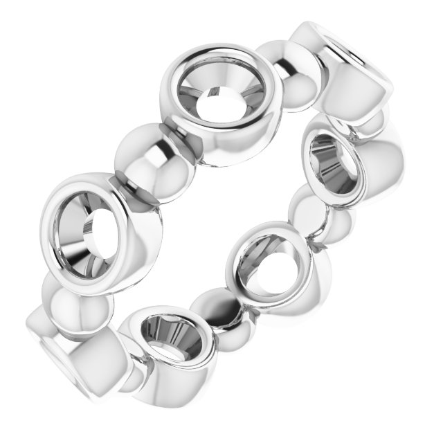Bezel-Set Beaded Eternity Band