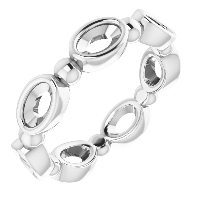 Bezel-Set Beaded Eternity Band