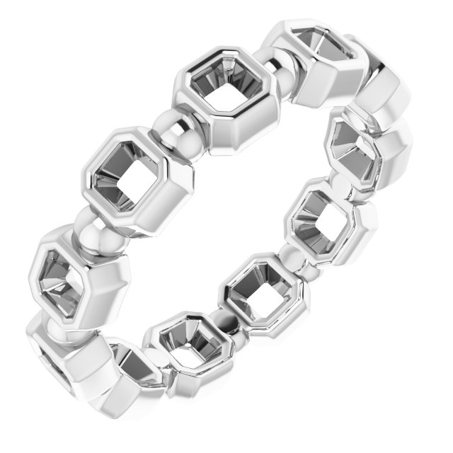 Bezel-Set Beaded Eternity Band