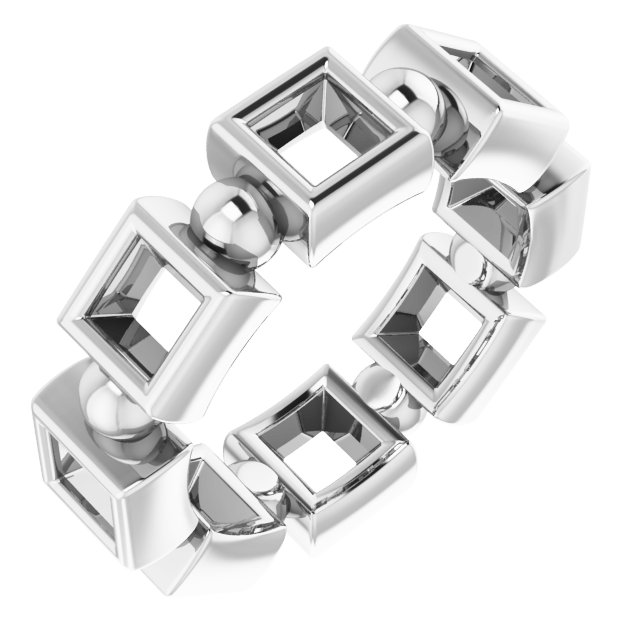 Bezel-Set Beaded Eternity Band