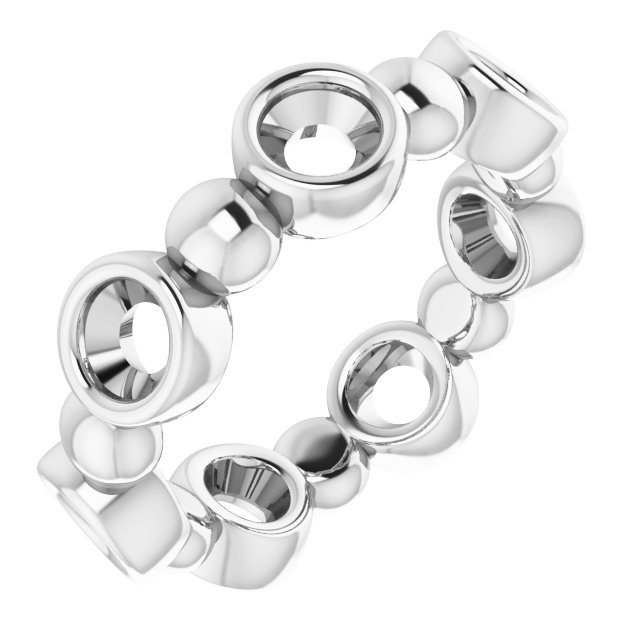 Bezel-Set Beaded Eternity Band