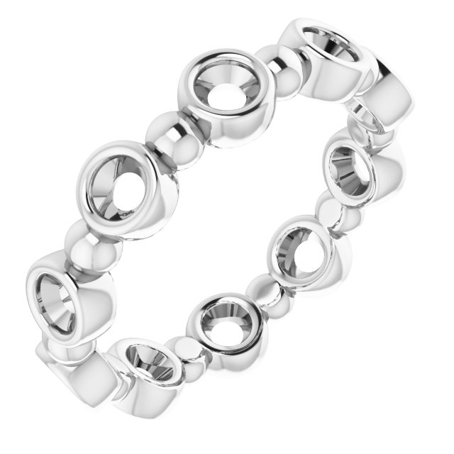 Bezel-Set Beaded Eternity Band