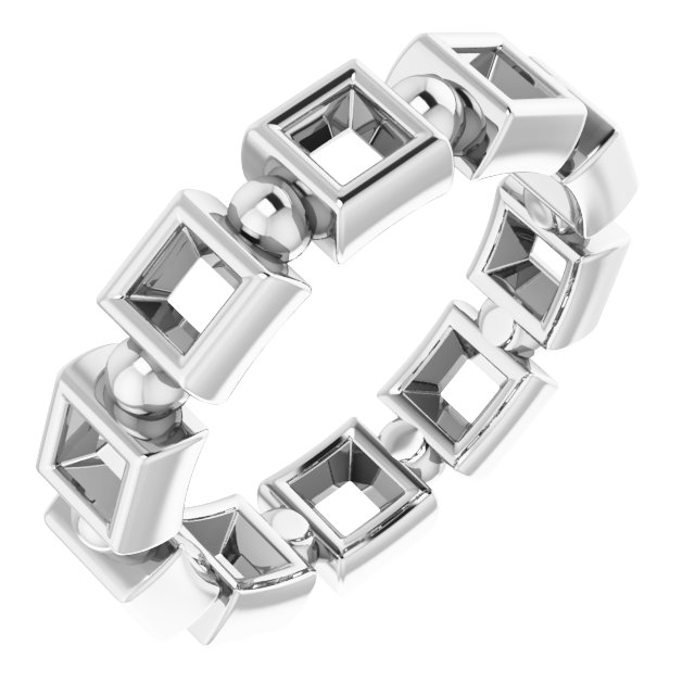 Bezel-Set Beaded Eternity Band