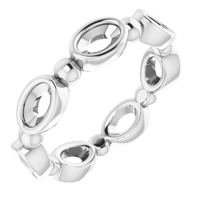Bezel-Set Beaded Eternity Band