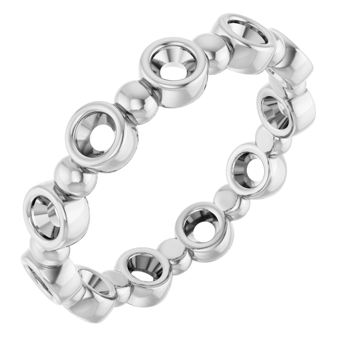 Bezel-Set Beaded Eternity Band