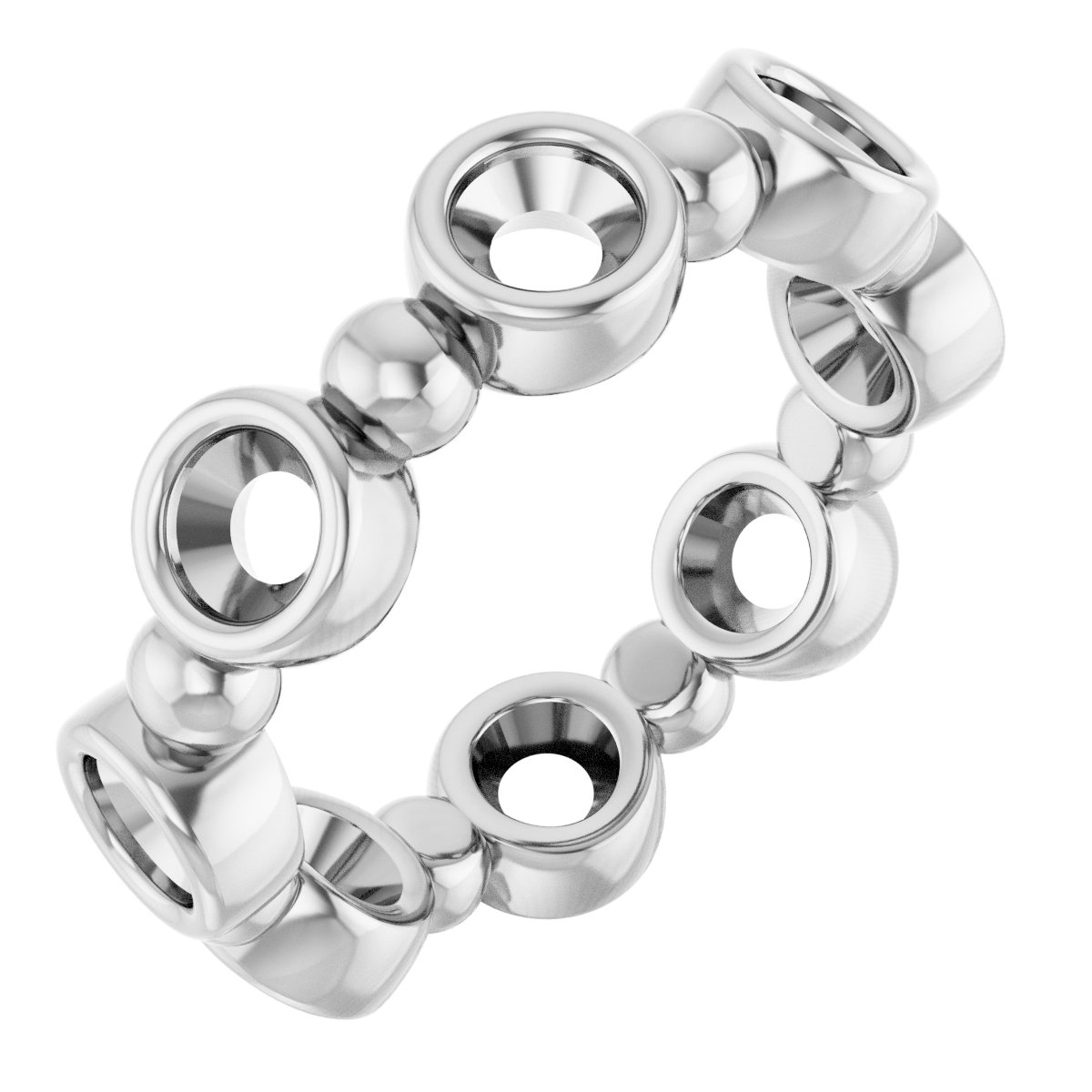 Bezel-Set Beaded Eternity Band