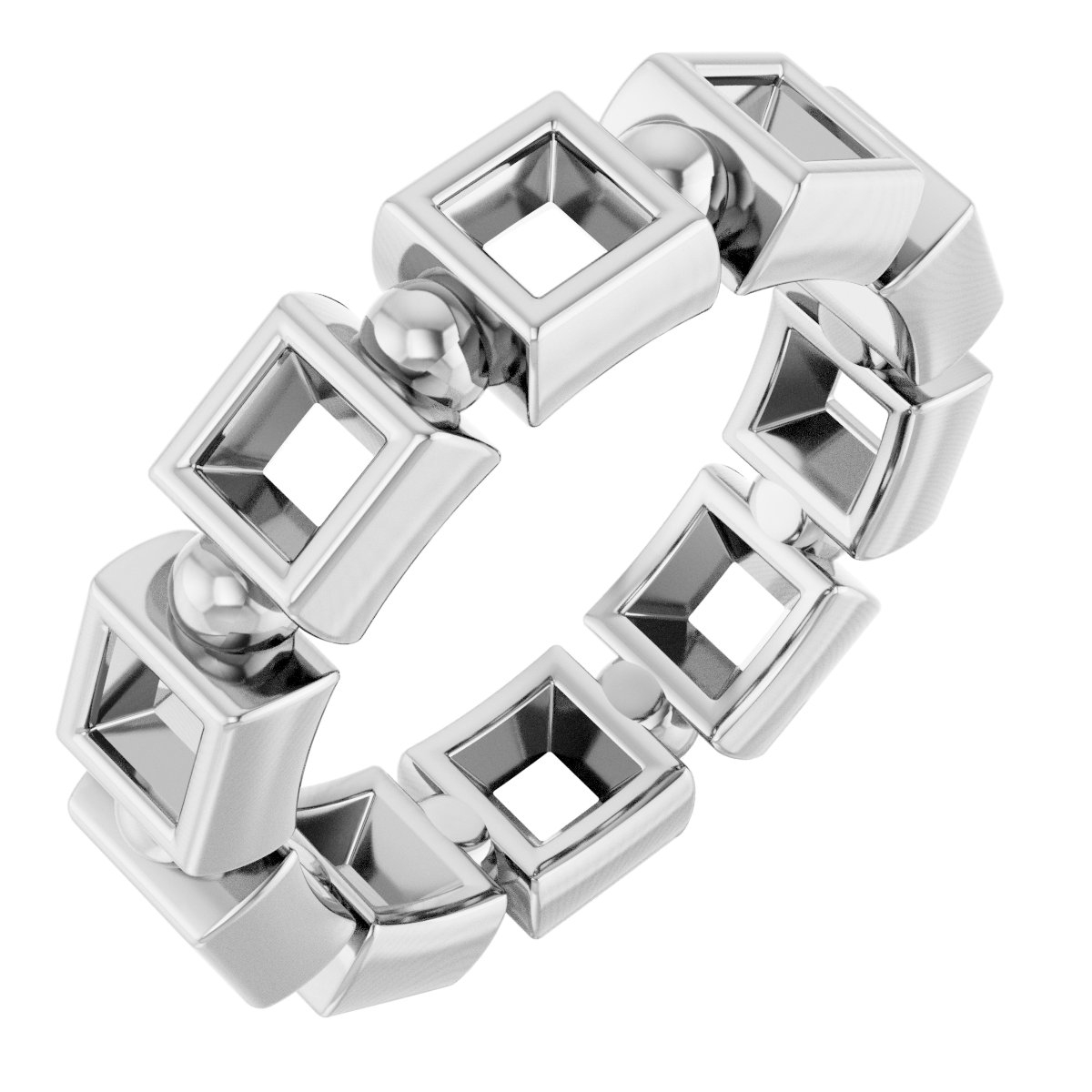 Bezel-Set Beaded Eternity Band