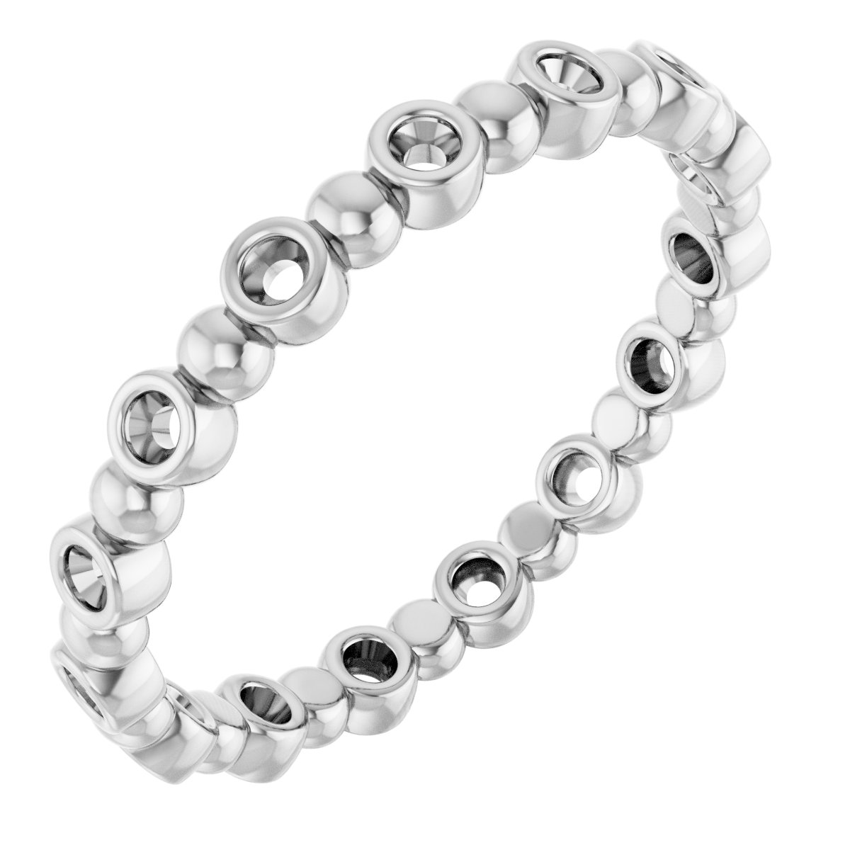 Bezel-Set Beaded Eternity Band