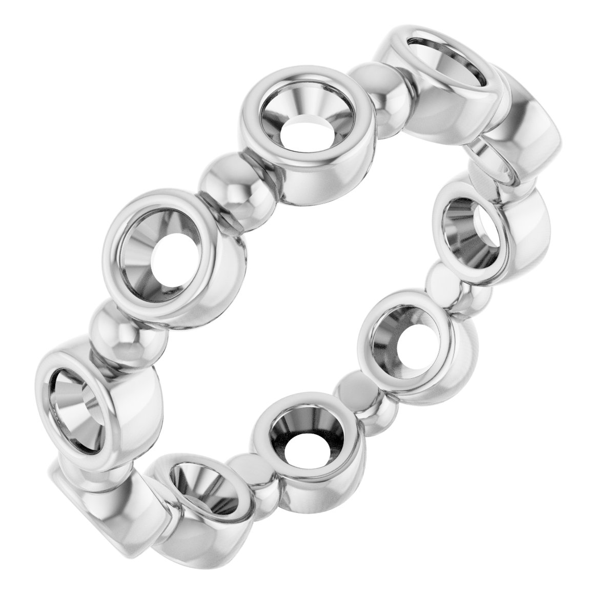 Bezel-Set Beaded Eternity Band