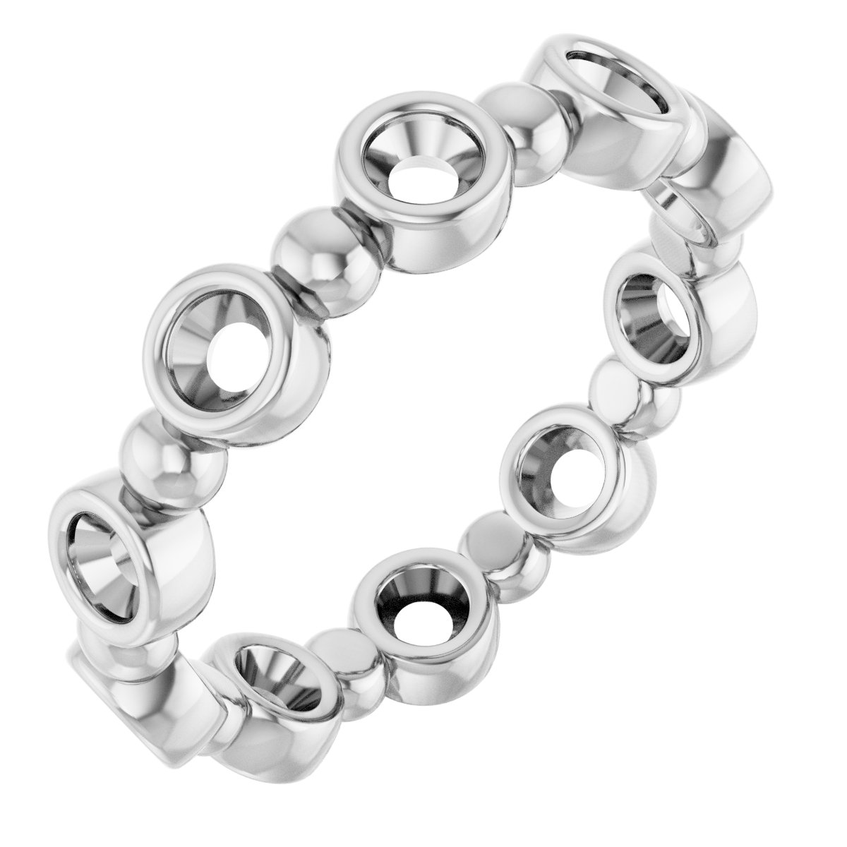 Bezel-Set Beaded Eternity Band