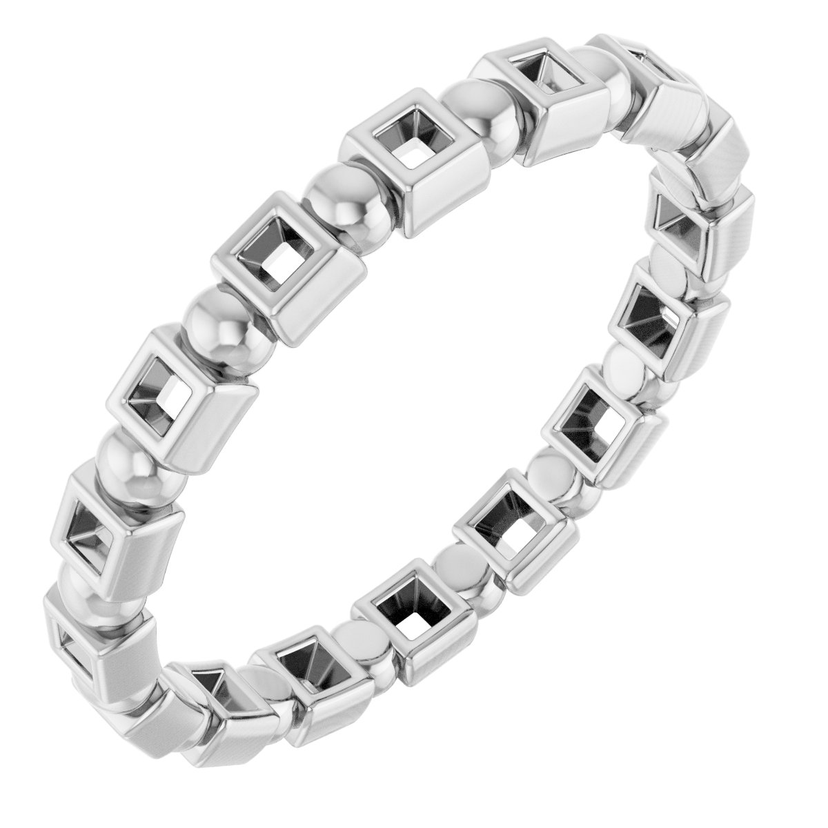 Bezel-Set Beaded Eternity Band