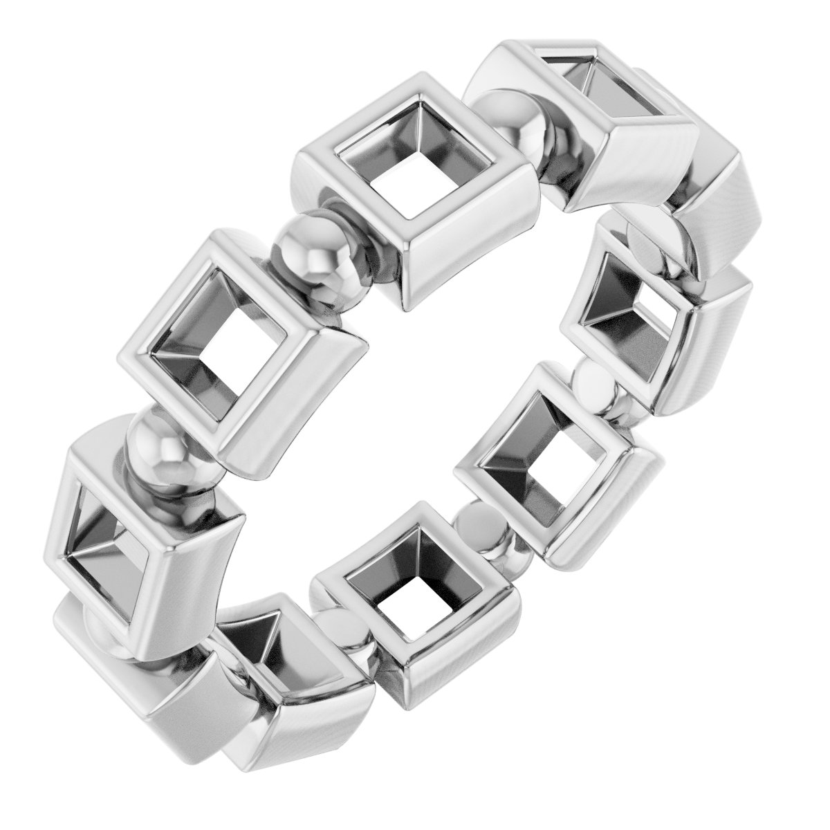 Bezel-Set Beaded Eternity Band