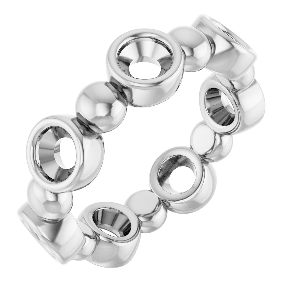 Bezel-Set Beaded Eternity Band