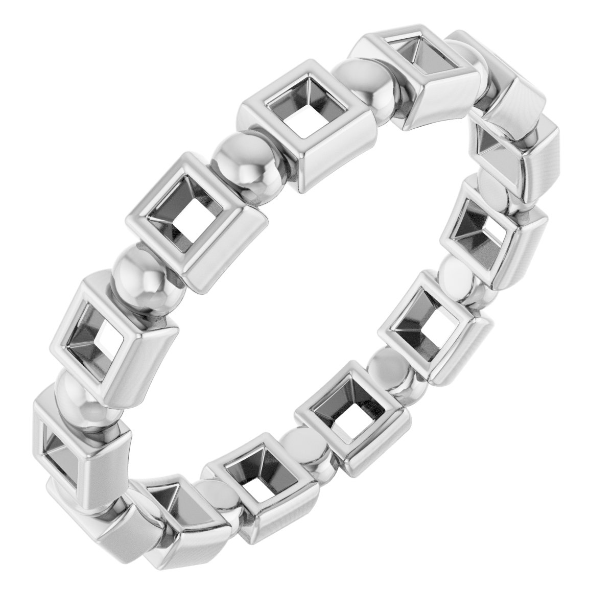 Bezel-Set Beaded Eternity Band