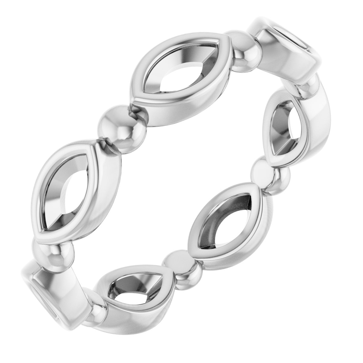 Bezel-Set Beaded Eternity Band
