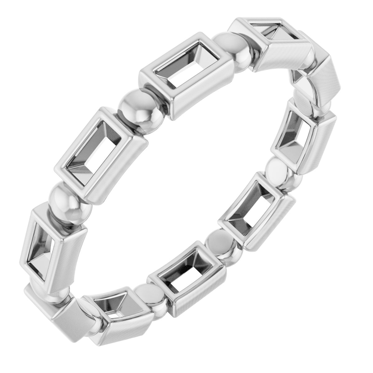 Bezel-Set Beaded Eternity Band