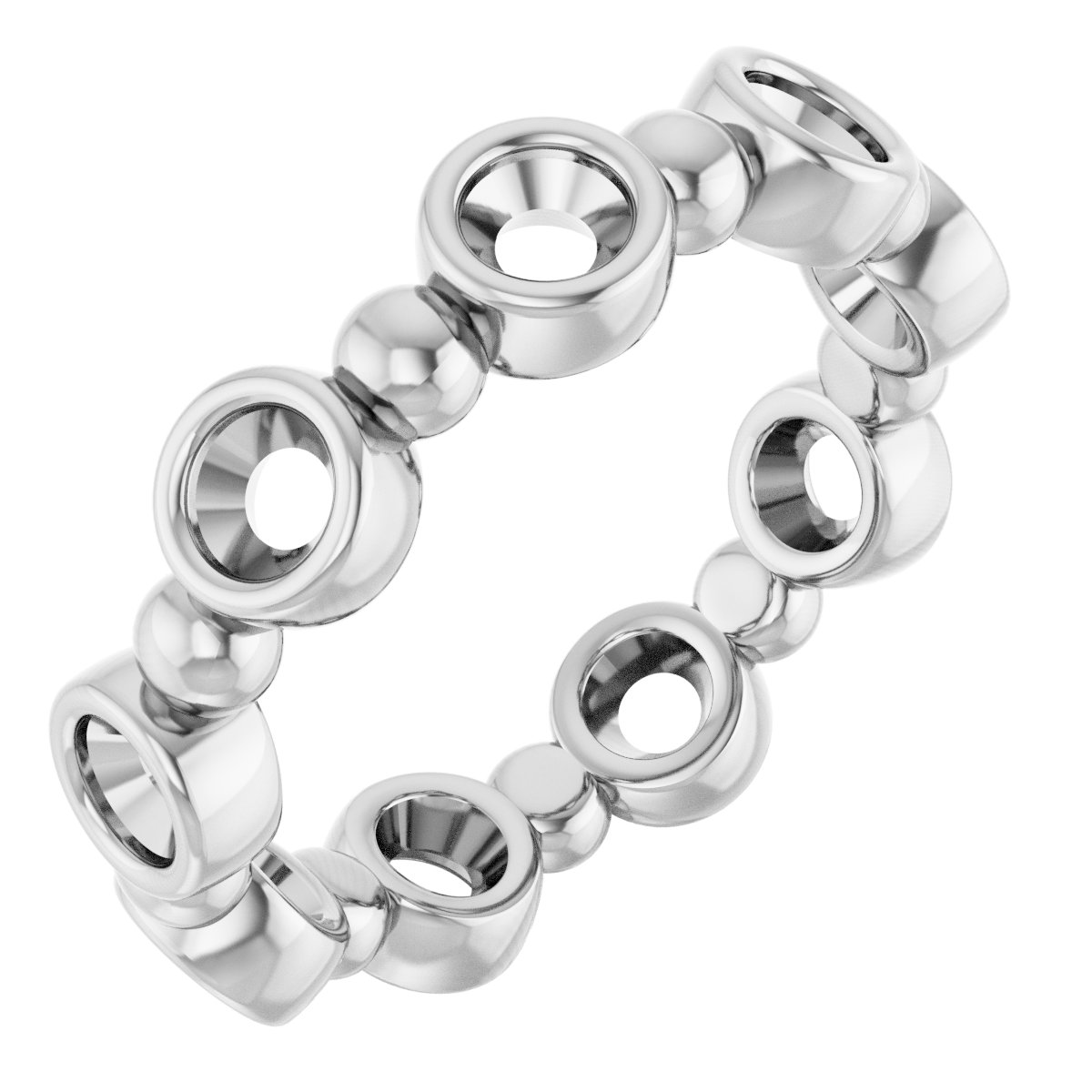 Bezel-Set Beaded Eternity Band