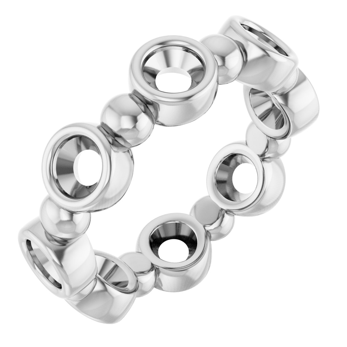 Bezel-Set Beaded Eternity Band