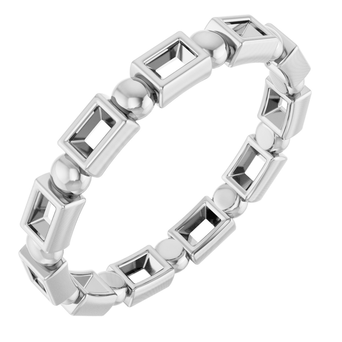 Bezel-Set Beaded Eternity Band