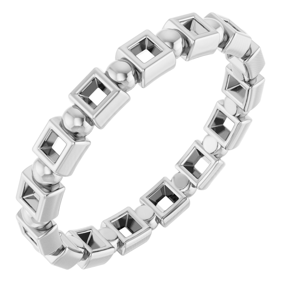 Bezel-Set Beaded Eternity Band
