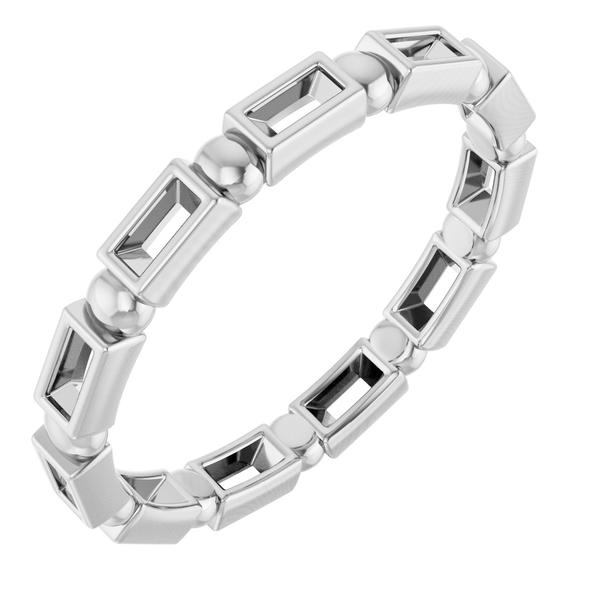 Bezel-Set Beaded Eternity Band