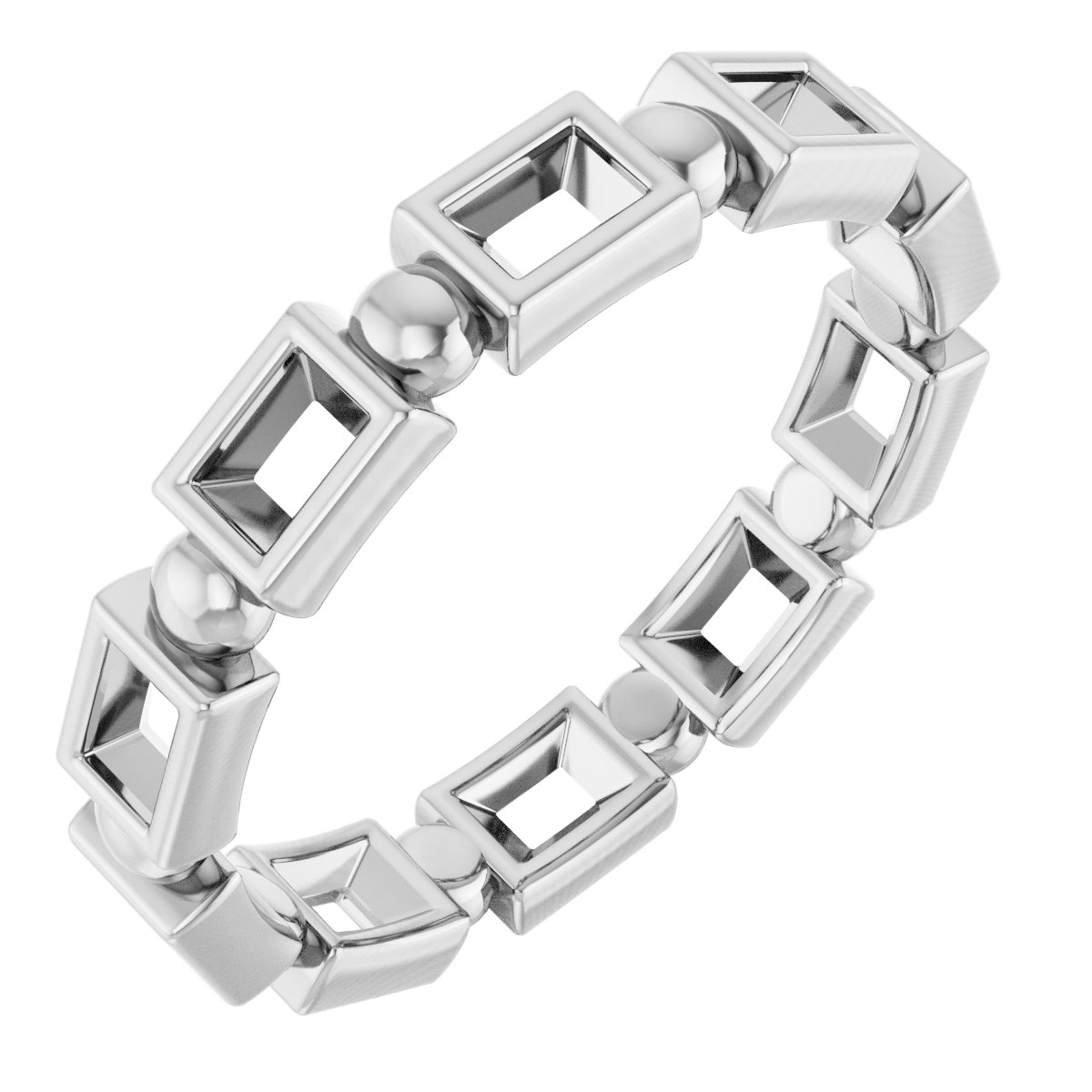 Bezel-Set Beaded Eternity Band