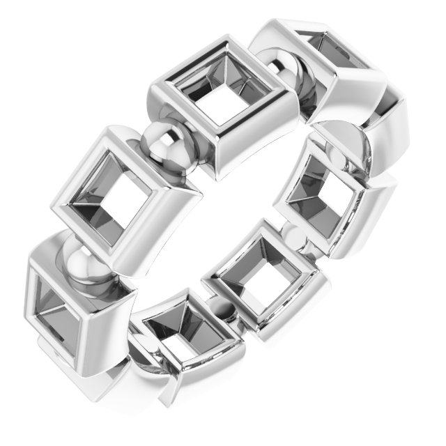 Bezel-Set Beaded Eternity Band