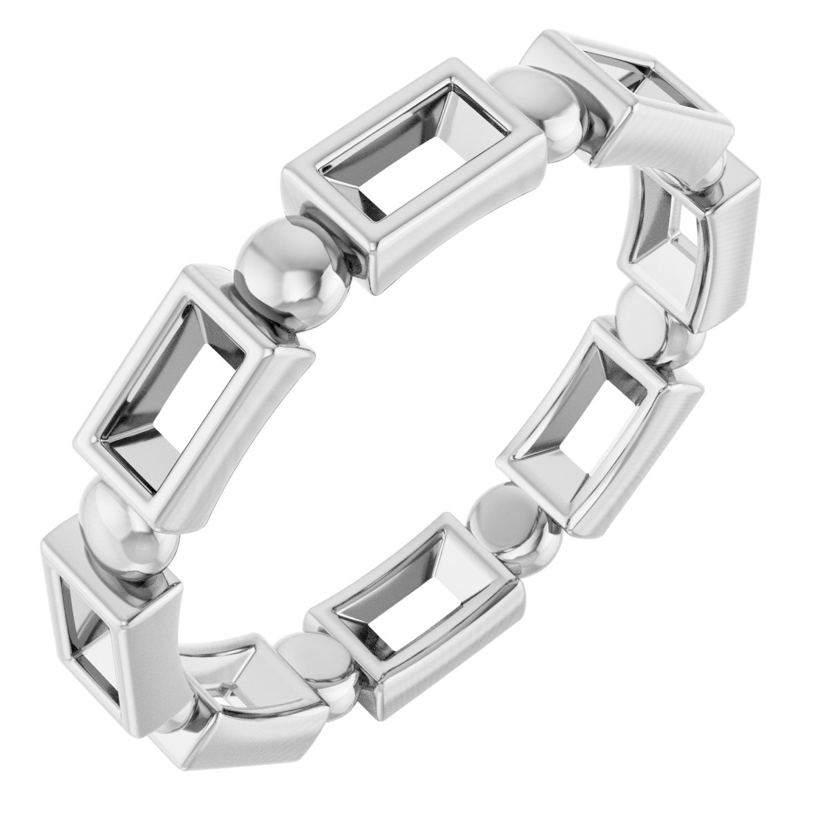 Bezel-Set Beaded Eternity Band
